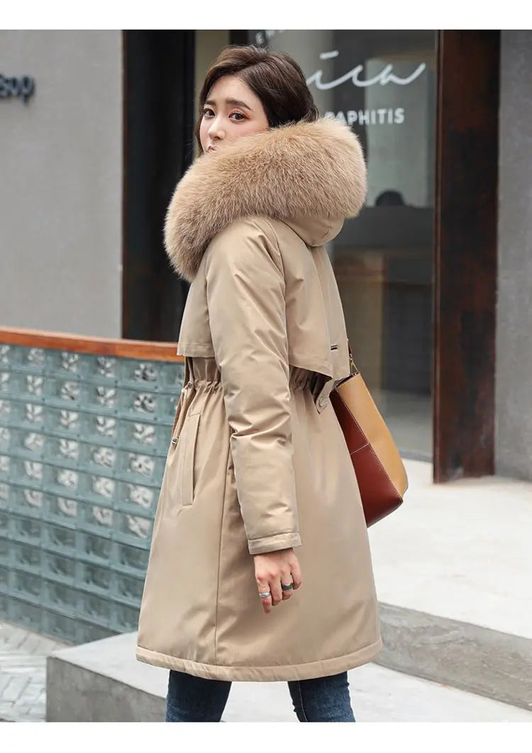 2025 New Parkas Women's Long Coat Winter Jacket Overcoming Plush Cotton Jacket