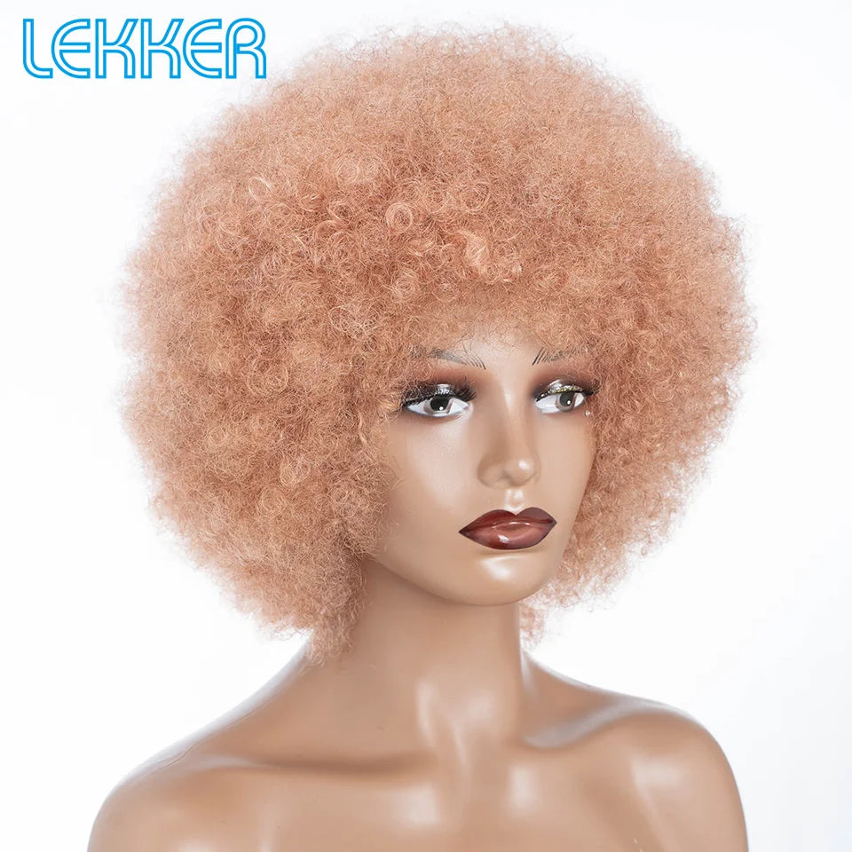 Natural Short Curly Remy Human Hair Bob Wig for Women