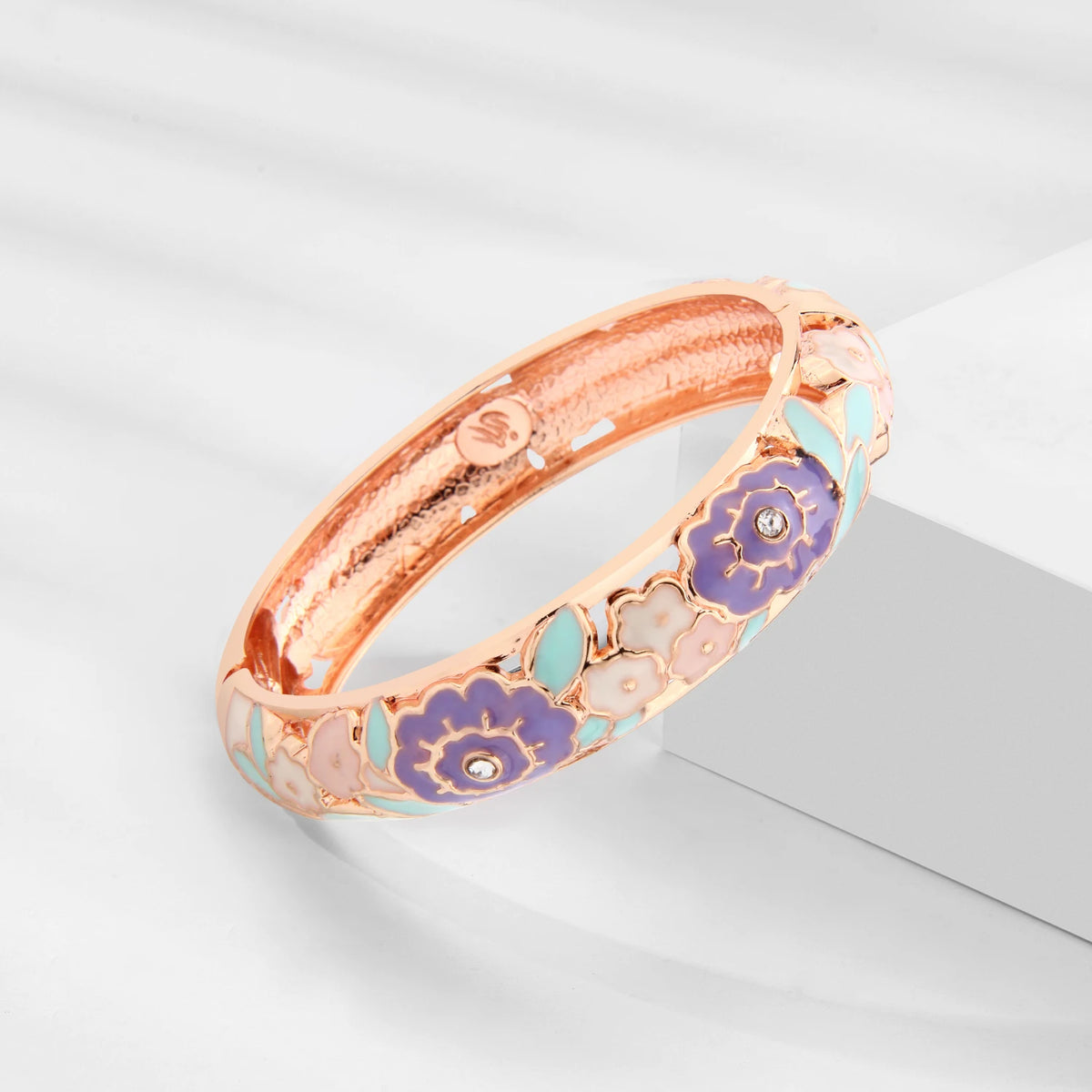 Purple Cloisonne Enamel Bangle Bracelet