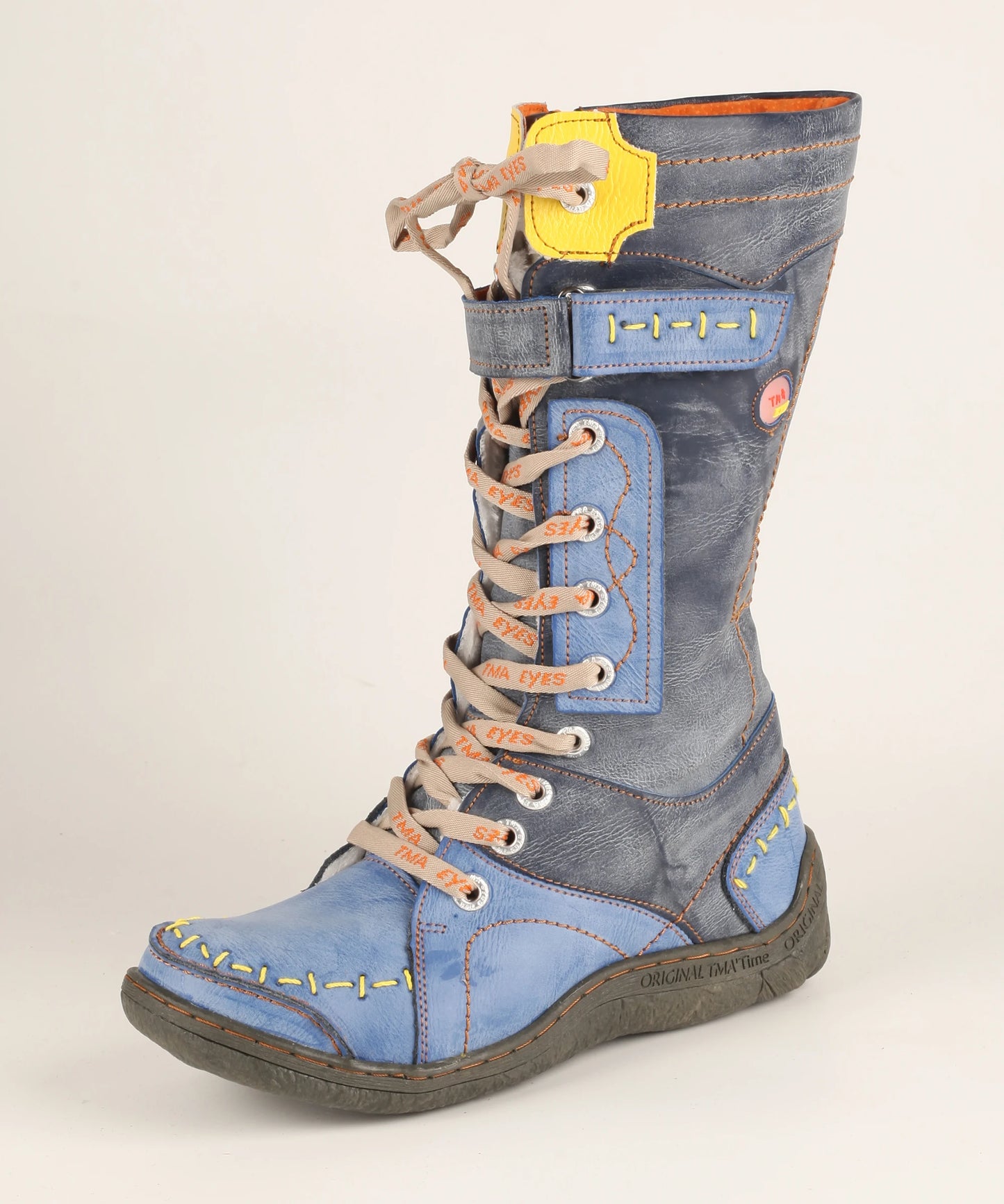 Hand Stitched Leather Mid Calf Boots
