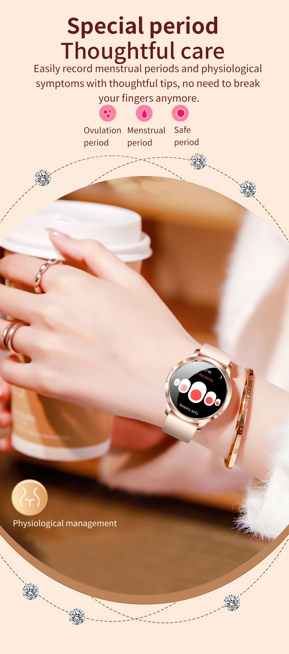 2025 New Smart Watch For Women 1.32"HD AMOLED Screen IP68 Waterproof Heart Rate Women Health Ladies Smartwatches For Android ios