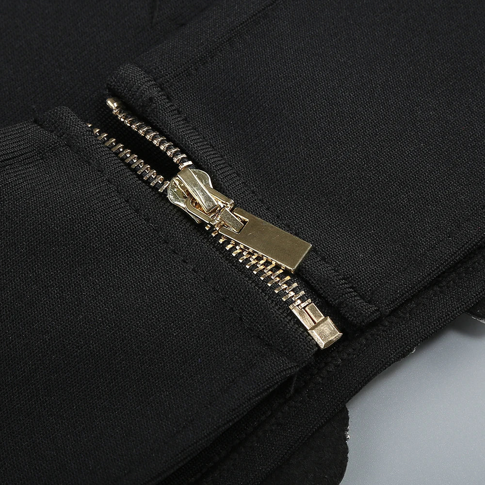 Elegant Women's Black Strapless Crop Top Rhinestone Floral Skirt Two-piece Gown Ideal for Party Fashionable Glamorous Choice