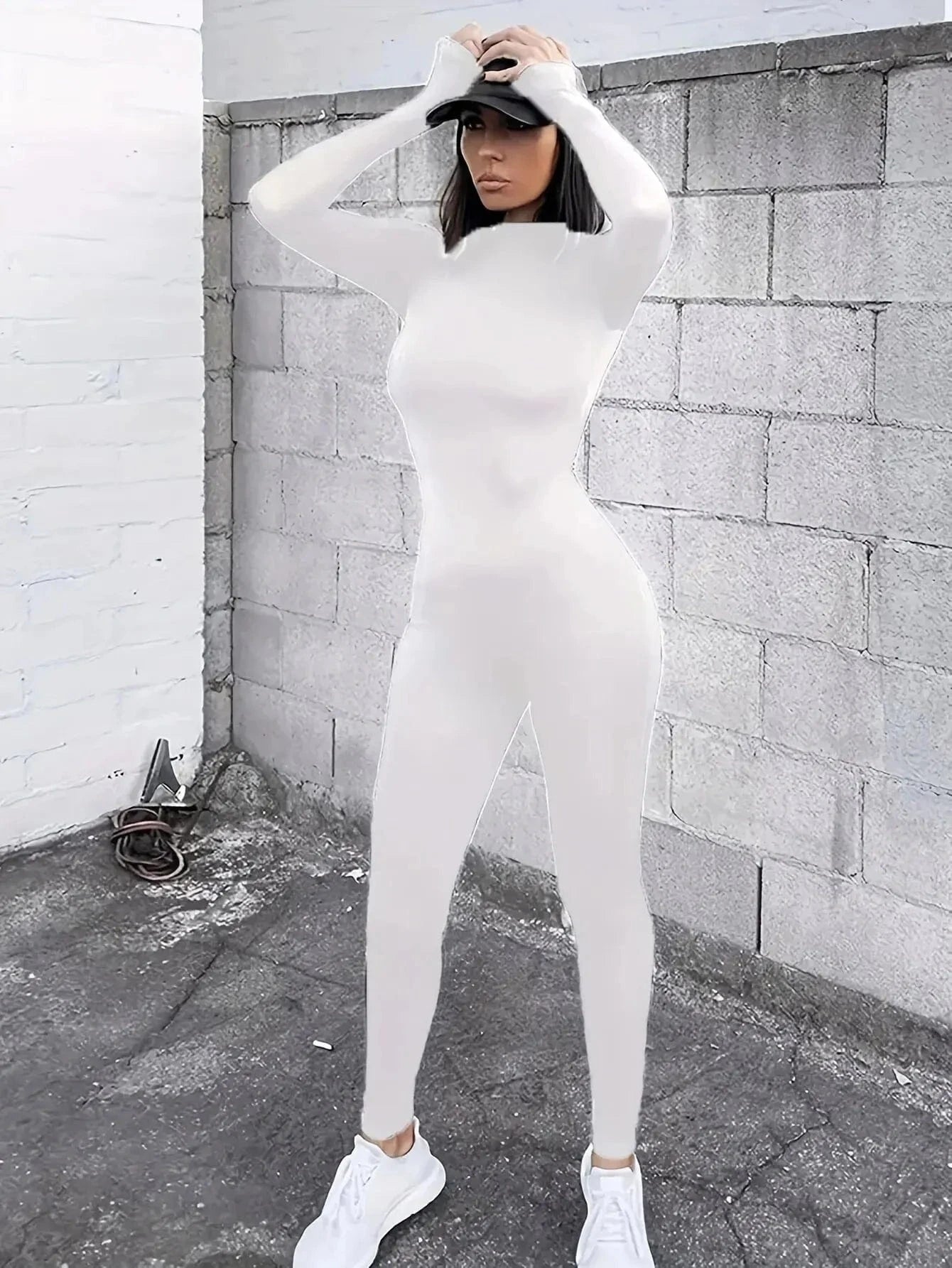 2024 Spring Women Sexy Jumpsuit Streetwear Long Sleeve Bodycon Solid Sport Fitness Jumpsuits Romper Overalls For Women Body Suit