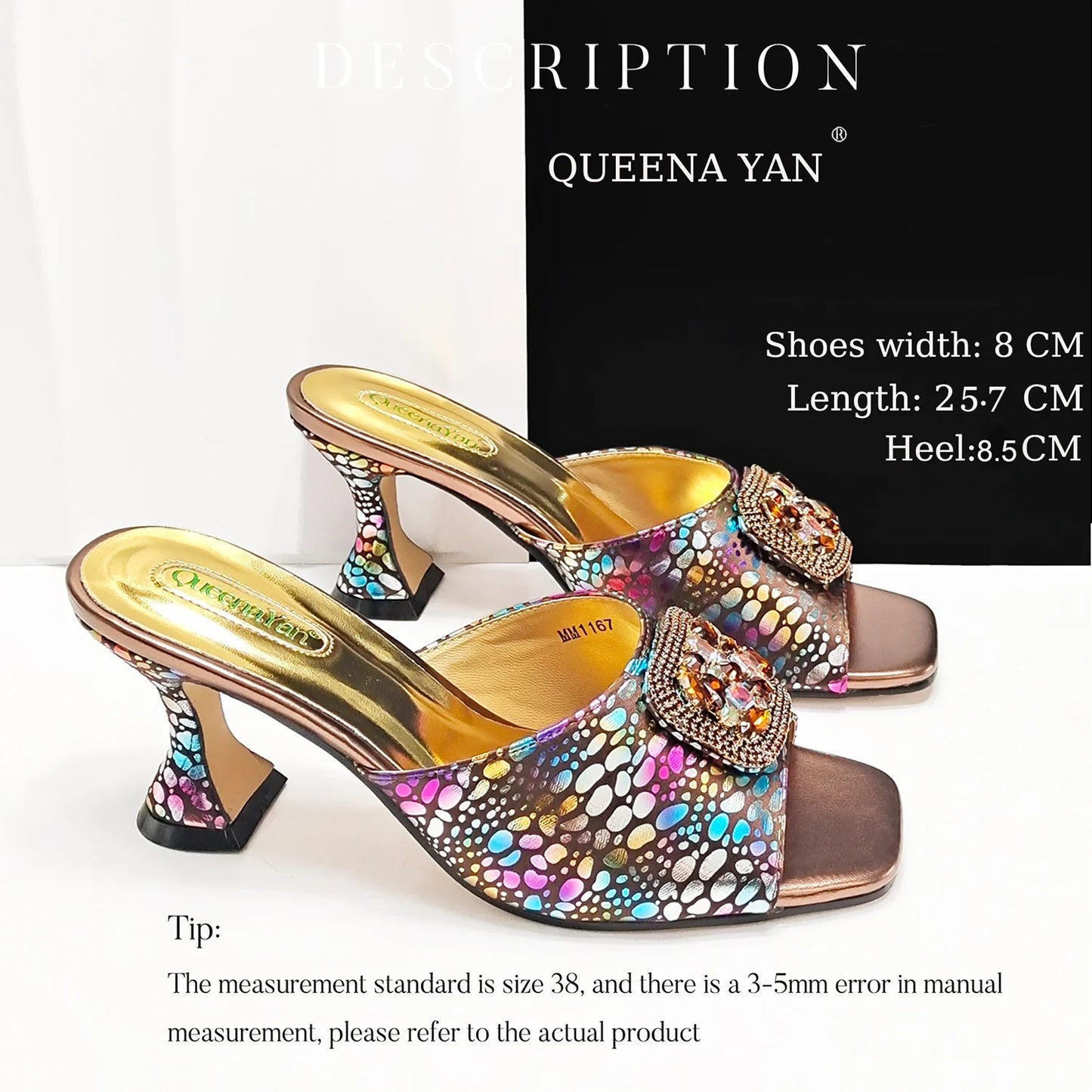 QueenaYan 2025 Fashion Newest Arrival Orange Color Square Toe Women Sandals Shoes Matching Bag Set for Ladies Wedding Party Pump