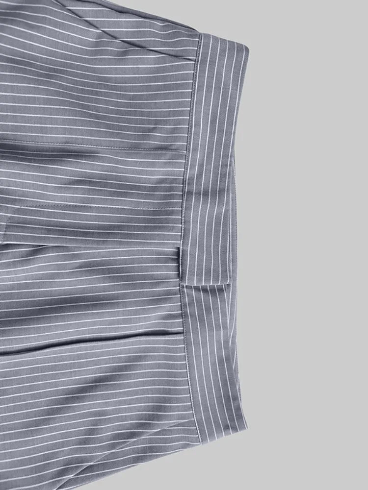 Beautyblue Casual Striped Suit Pants High Waisted Women's Pants 2025 Fashion Stylish Loose Straight Trousers for Business Office