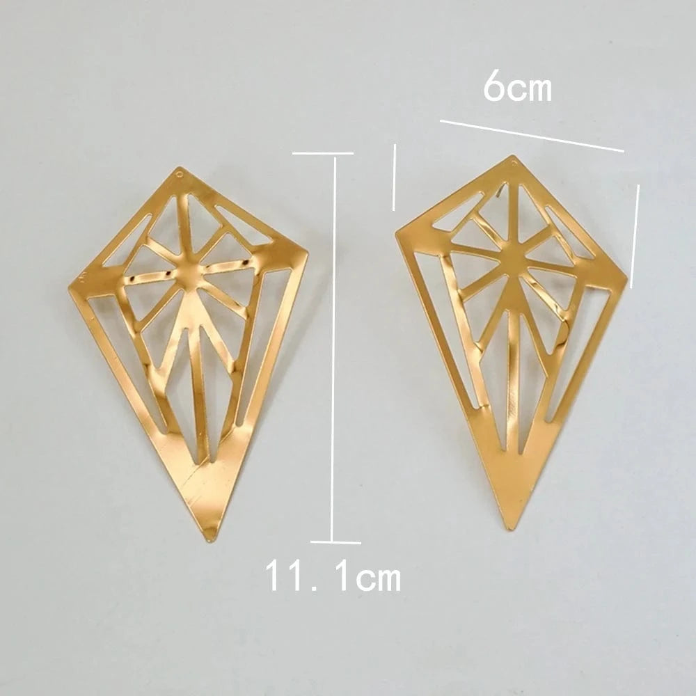 Fashion Jewelry Big Gold Color Round Geometric Earrings Dangle Drop Earrings For Women African Wedding Party Gifts
