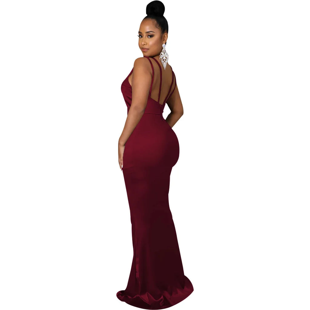 Sexy Fashion Deep V-Neck Dress Women's Dress JX5604