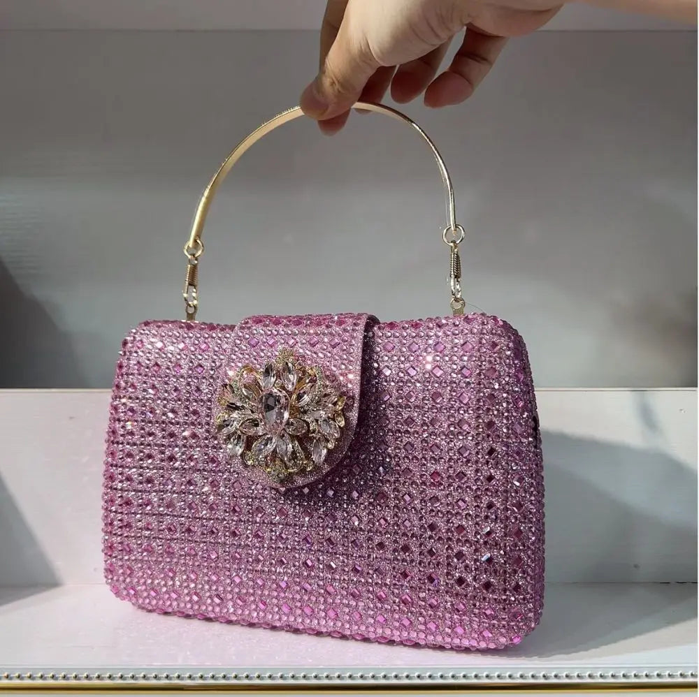 XIYUAN Lady Crystals Evening Bags Women 2024 Sparkling Diamond Evening Handbags Metal Clutch Purses And Handbag Wedding Purse