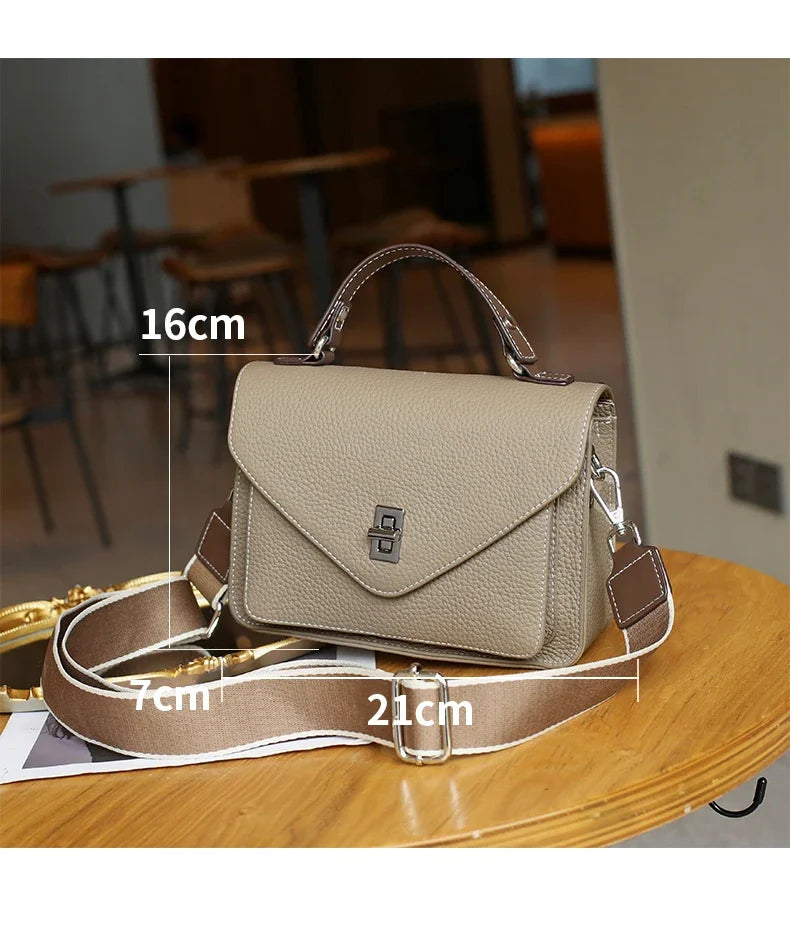 Women Natural Cow Genuine Leather Shoulder Bag Female Large Capacity Casual Crossbody Bag Lady Cowhide Fashion Commuting Handbag