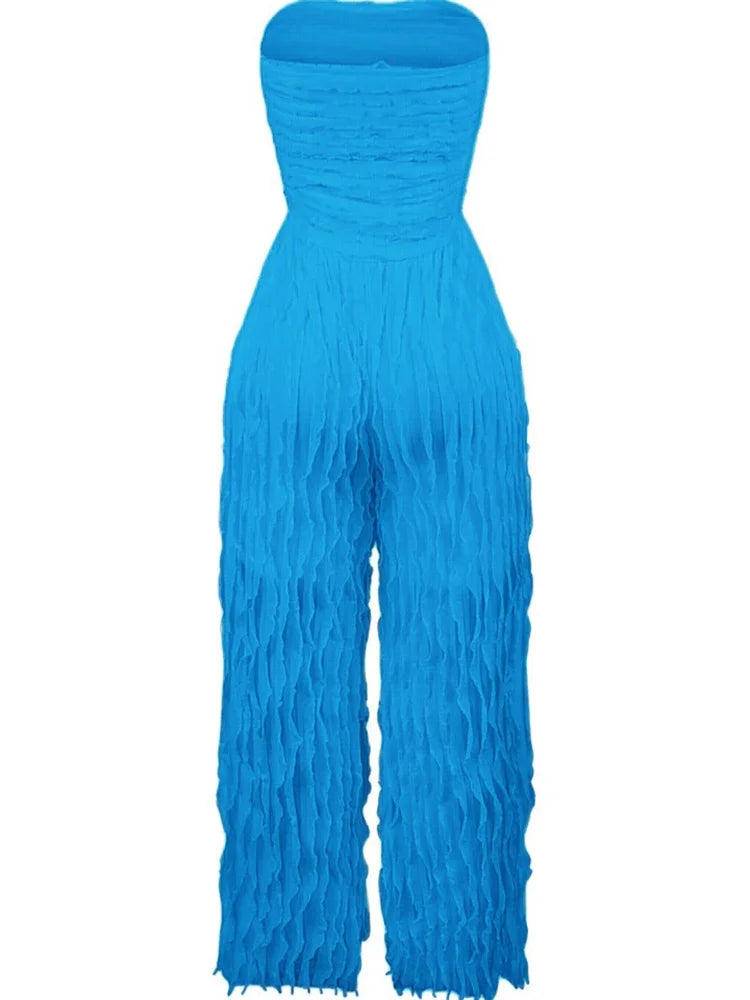 Wmstar Jumpsuit Women Fashionable Elegant Strapless Sexy with Wave Pattern Sleeveless Comfortable Soft Wholesale Dropshipping
