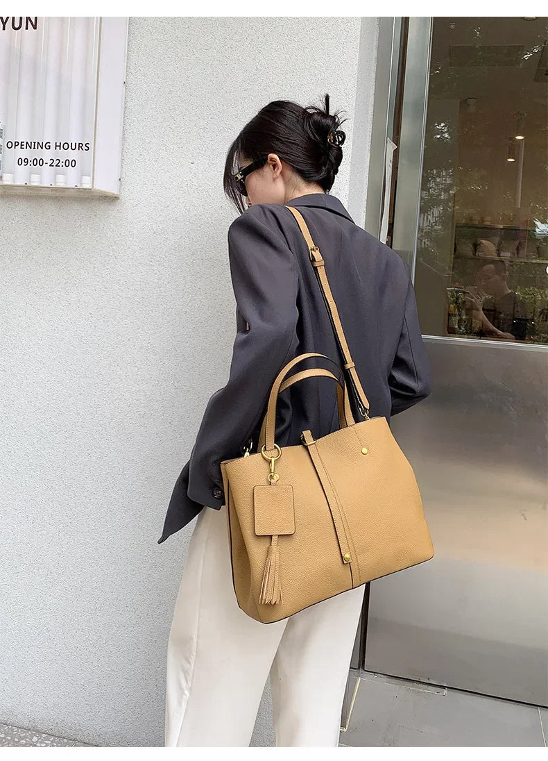 Female Soft Natural Cowhide Handbags Women Cow Genuine Leather Shoulder Bag Ladies Fashion Designer Luxury Retro Crossbody Bags