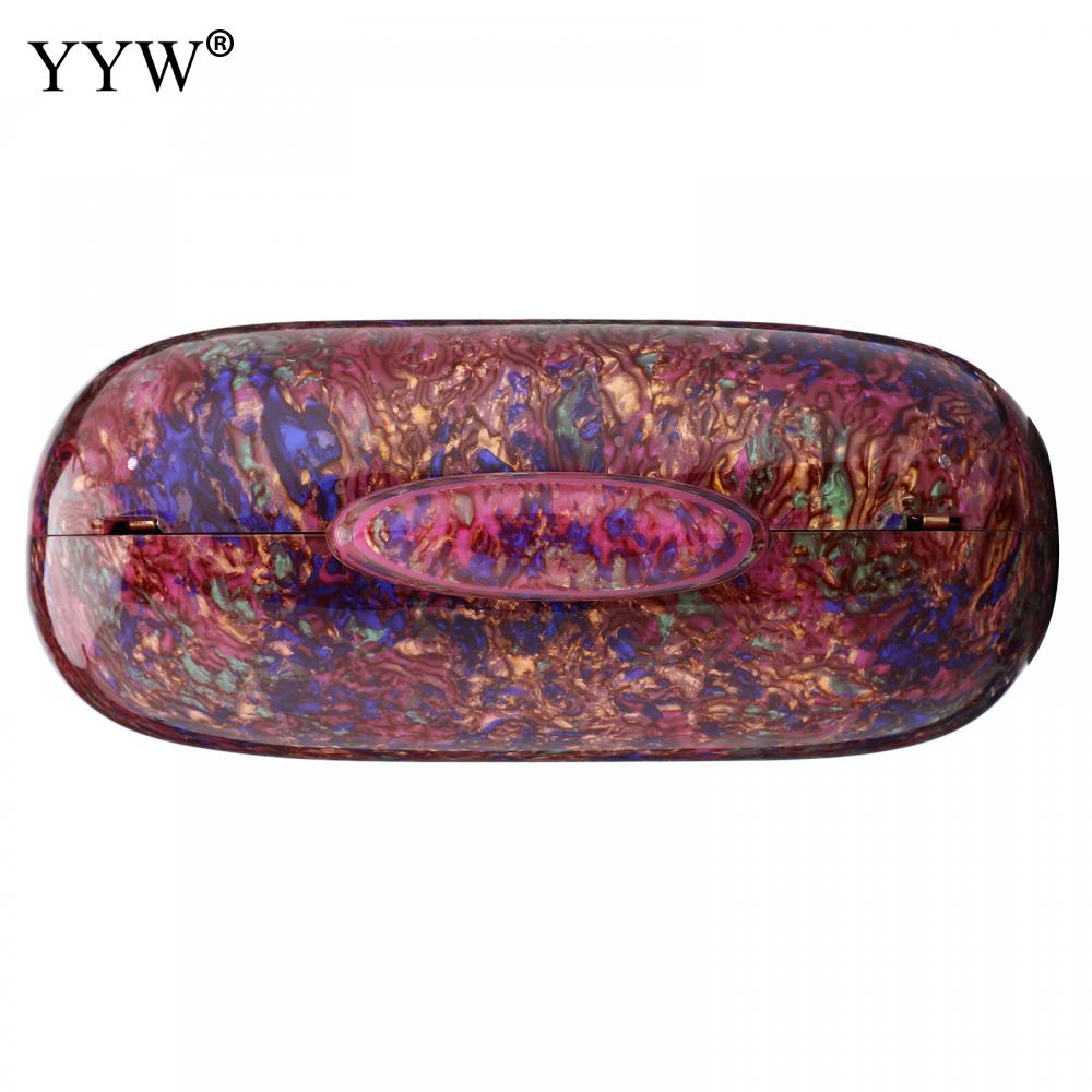 YYW Design Shell Acrylic Clutch Purse Women Marble Bag Luxury Elegant Lady Evening Bag Roud Cute Purple Handbag Shoulder Bags