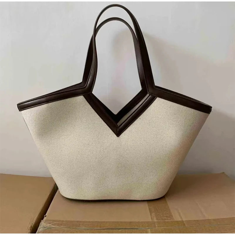 Y-shaped Design Straw Underarm Bag With Small Bag Leisure Vacation  Large Capacity Woven Wing Tote Bag Versatile Shoulder Bag