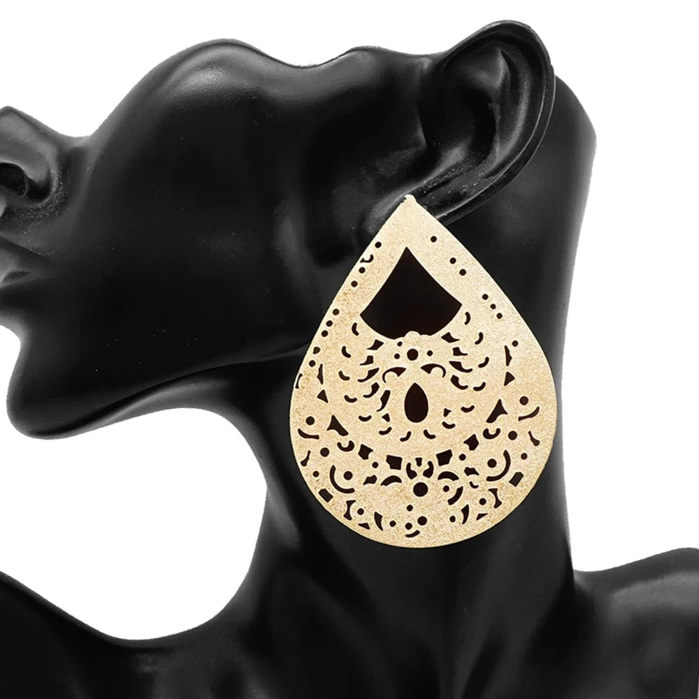 Fashion Jewelry Big Gold Color Round Geometric Earrings Dangle Drop Earrings For Women African Wedding Party Gifts
