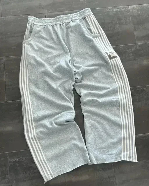American Womens Mens Sports Pants Y2K Clothing Hip Hop Patch Letter Patch Baggy Pants Punk Rock Drawstring Jogging Pants