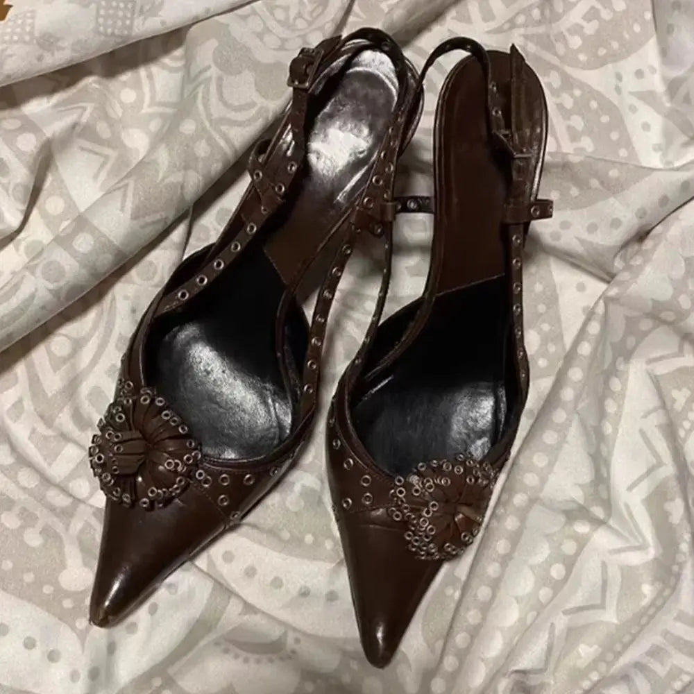 Elegant Gold Metallic Pointed Heels