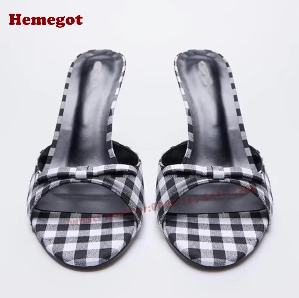 Open Toe Butterfly Knot Slip On Slippers for Women