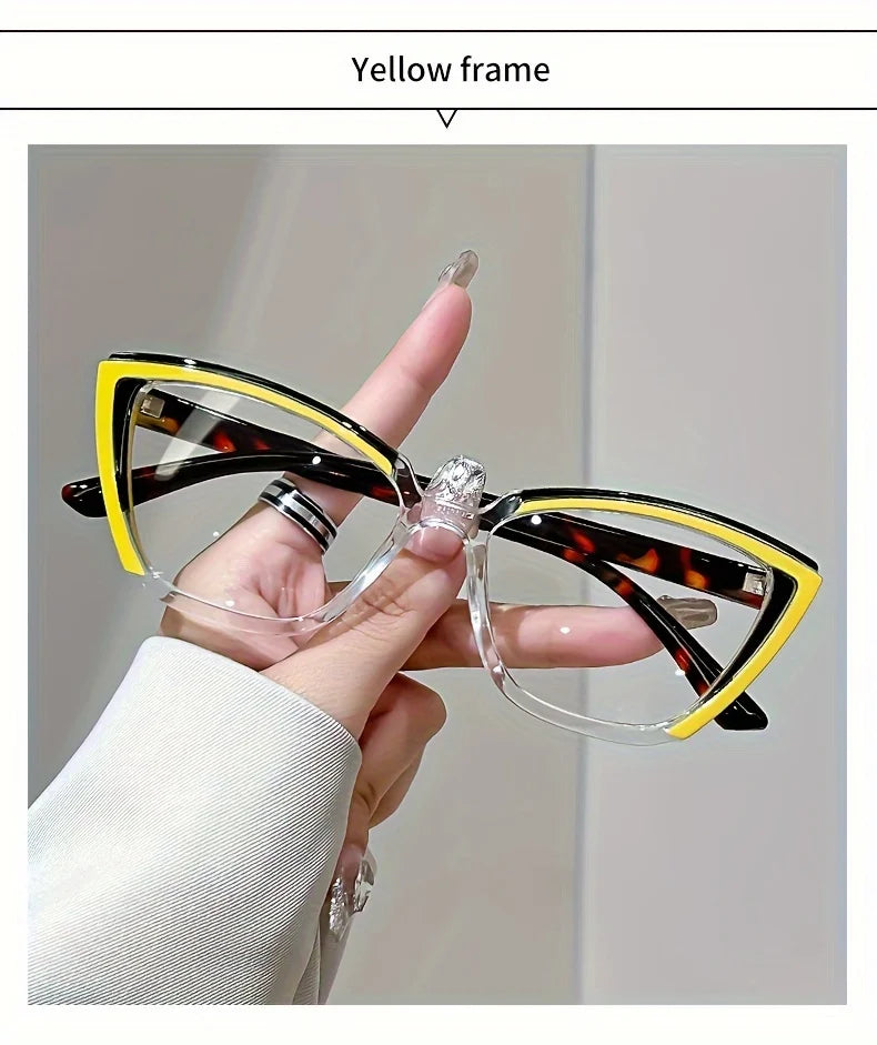 Vintage Cat-Eye Full Rim Reading Glasses Non-Prescription, PC Frame & Lens, Elegant Design, Range 1.0 to 4.0