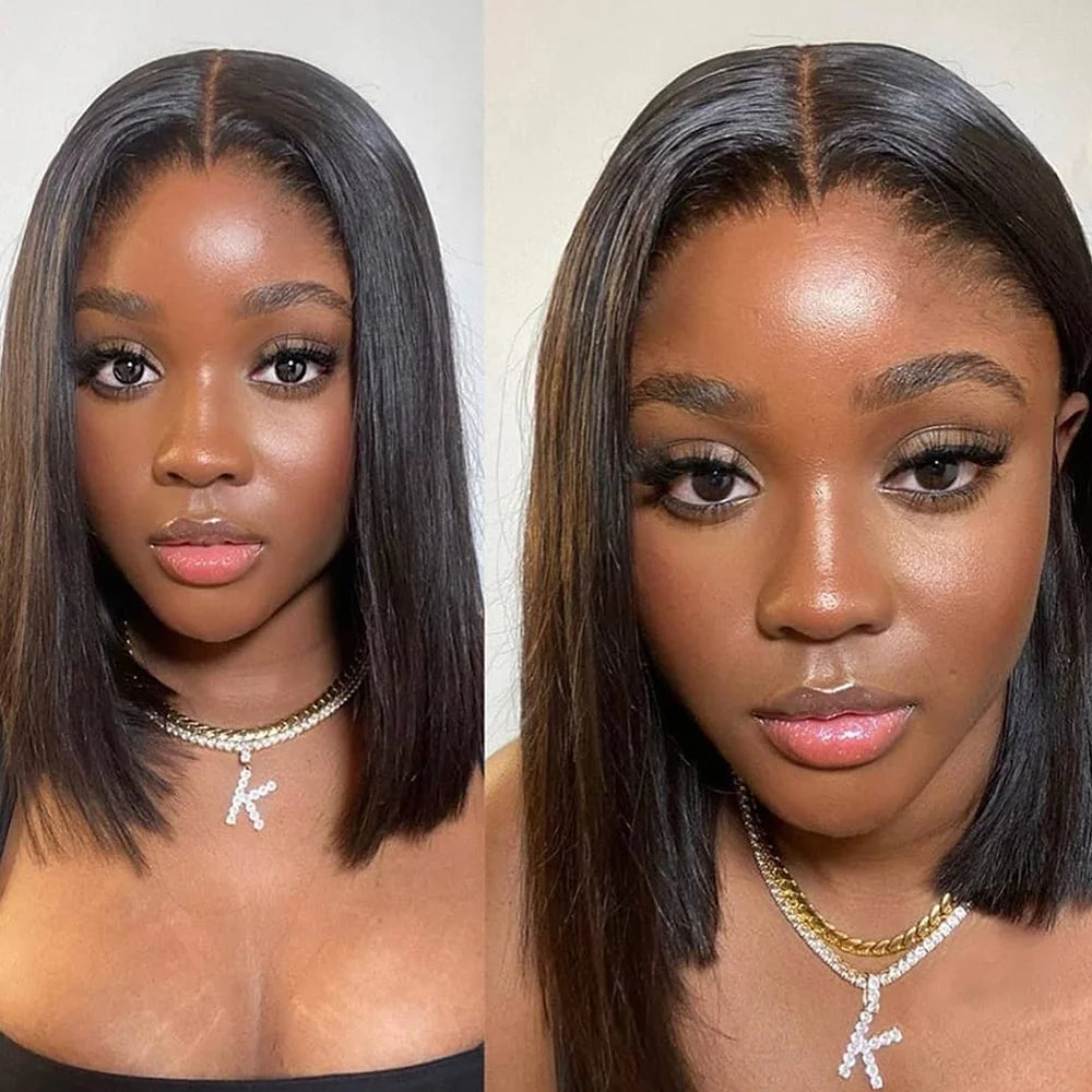 13X4 Bob Wig Bone Straight Bob Wig Lace Front Human Hair Wigs For Women Transparent Lace Frontal Wig Natural Wig Human Hair