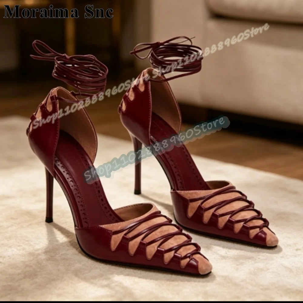 Fashionable Strappy Cross Tie Pointed Toe High Heel Sandals For Women
