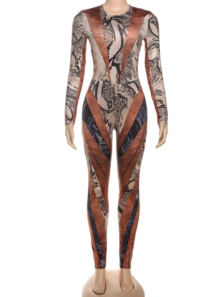 Weird Puss Colorful Patchwork 2 Piece Set Women Fall Trend Hipster Bodysuit Tops+Leggings Tight Stretch Matching Street Outfits