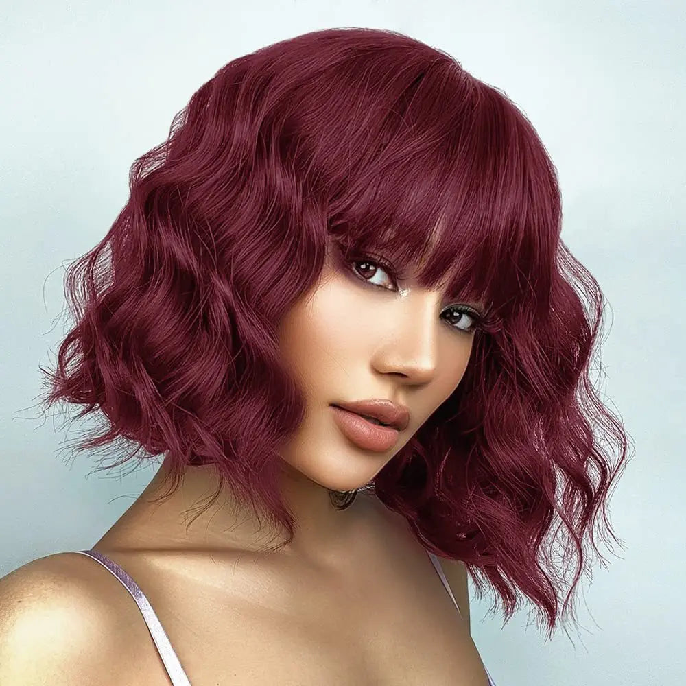 Pastel Synthetic Wavy Shoulder Length Wig for Women