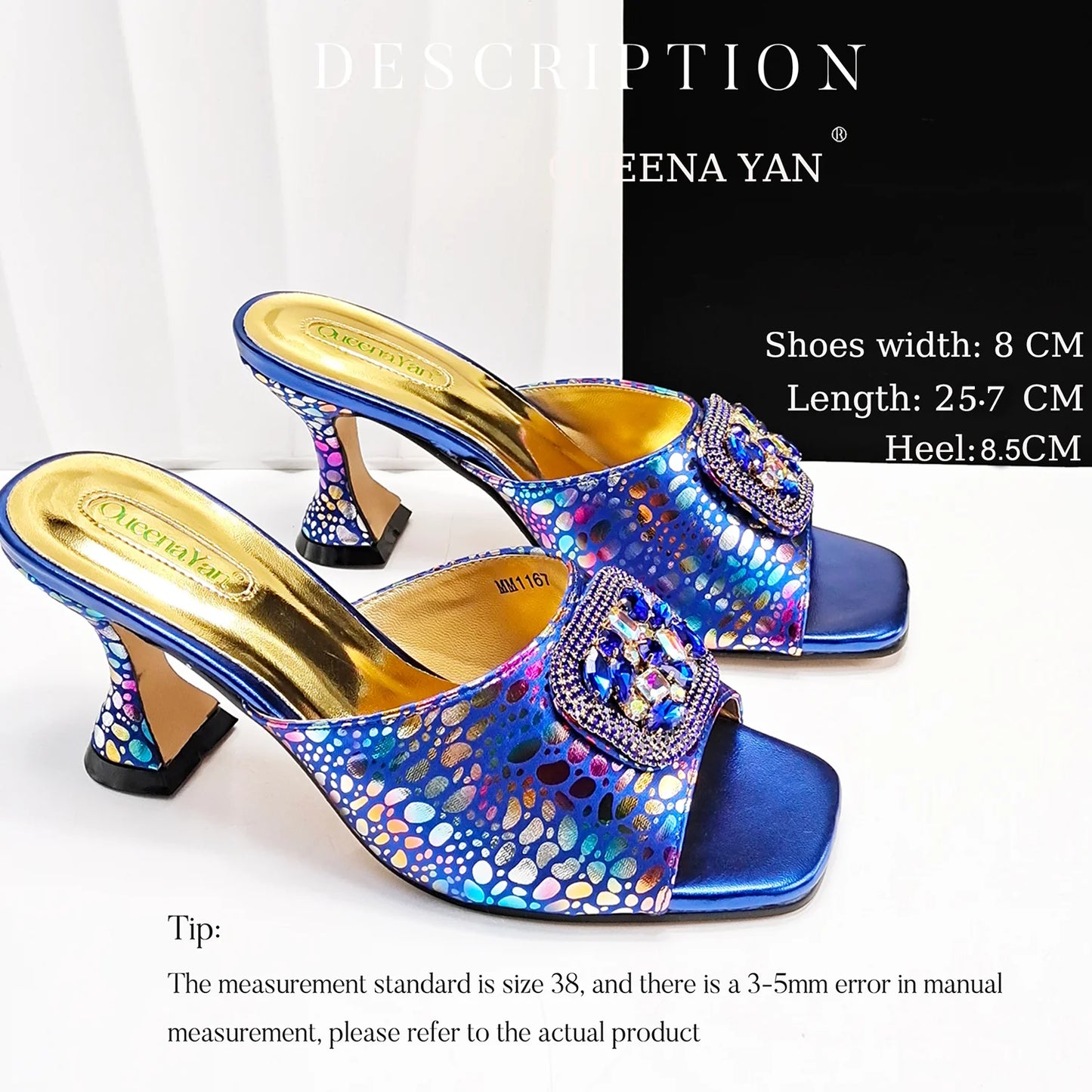 QueenaYan 2025 Fashion Newest Arrival Orange Color Square Toe Women Sandals Shoes Matching Bag Set for Ladies Wedding Party Pump