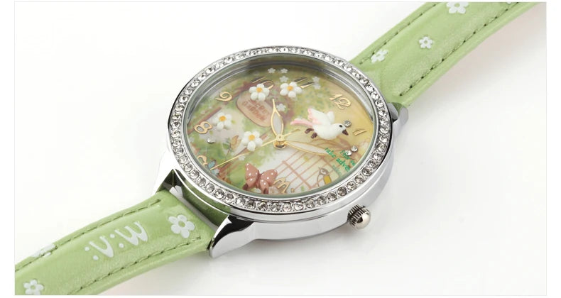 M:N: Brand Fashion Watch Ladies Luxury Hand-made 3D Bird Girl Gift Quartz Wristwatches Waterproof Luminous for Women Reloj Mujer