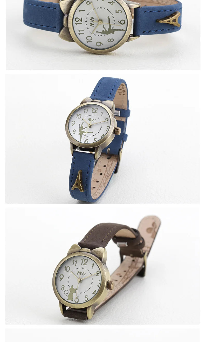Montre M:N: Brand Fashion Watch Ladies Luxury Hand-made 3D Cat Girl Gift Quartz Wristwatch Waterproof for Women 2025 Reloj Mujer