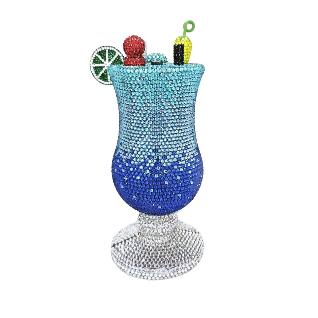 XIYUAN New Martini Bag Women Luxury Rhinestone Evening Bags Diamond Fashion Cup Handbag Wedding Bridal Clutch Classy Party Purse
