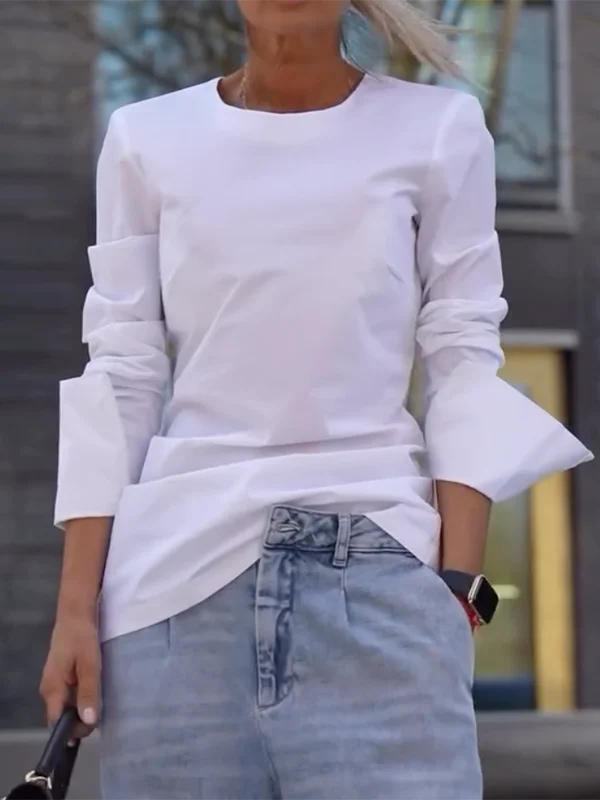 Krisstarsgirl 2025 New Casual T-shirts for Women Summer Fall Cotton Long Sleeves Simple Tee Shirt Clothes for Woman Street Wear