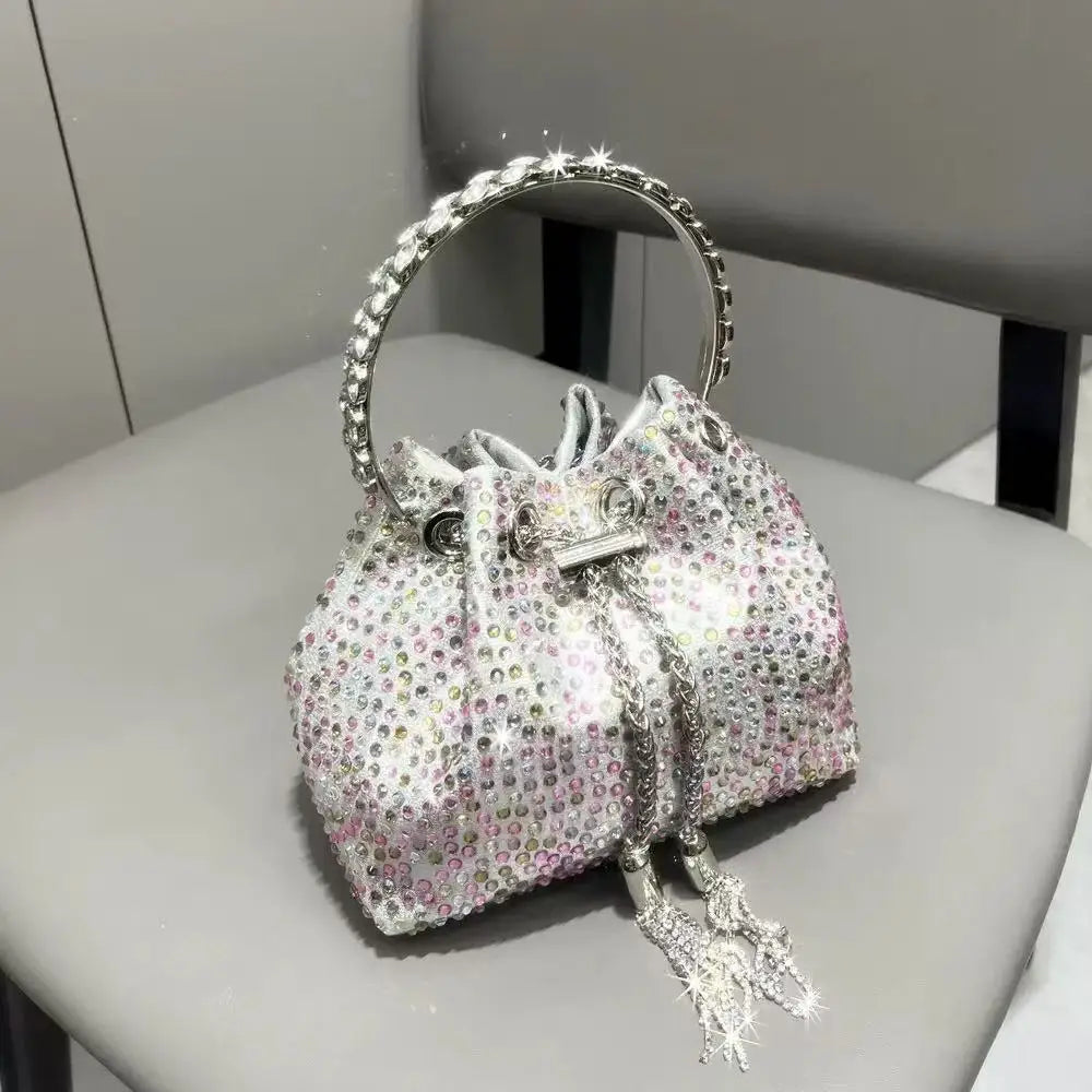 Luxury Designer Women's Handbag Crystal Shiny Rhinestones Diamond Evening Bag Wedding Party Clutch Purse Shoulder Crossbody Bag