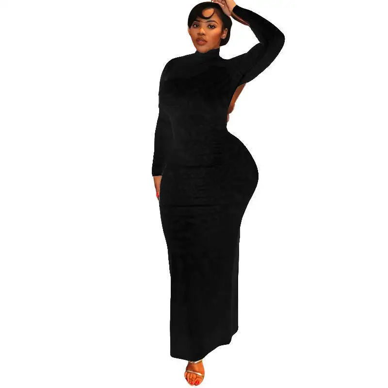 CM.YAYA Women Full Sleeve Mesh See Through Maxi Long Dress 2025 Summer Backless Night Party Birthday Evening Dresses Vestidos