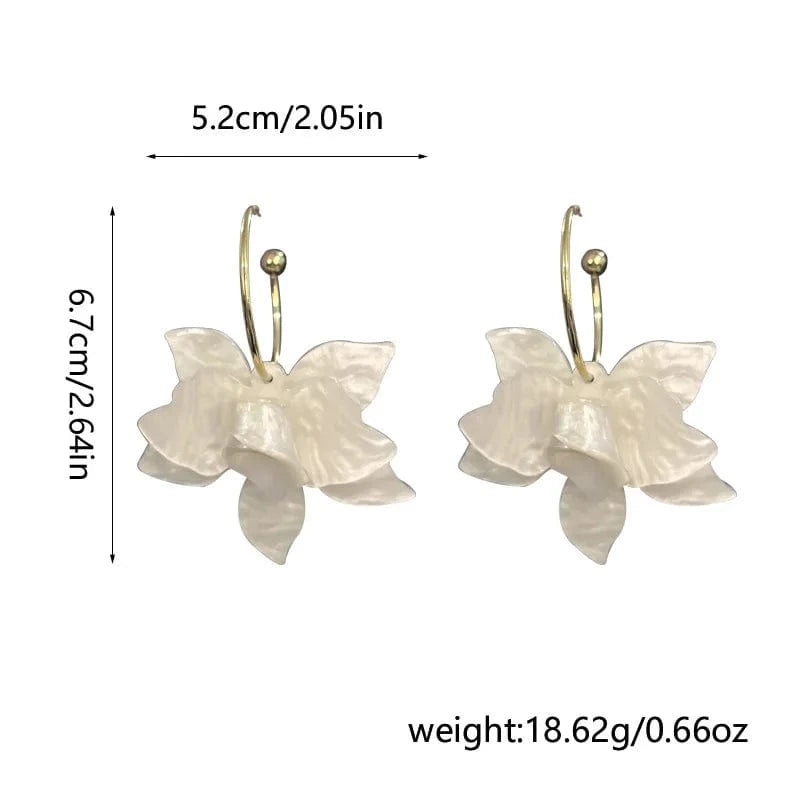 French Retro Luxury Acrylic Flower Earrings