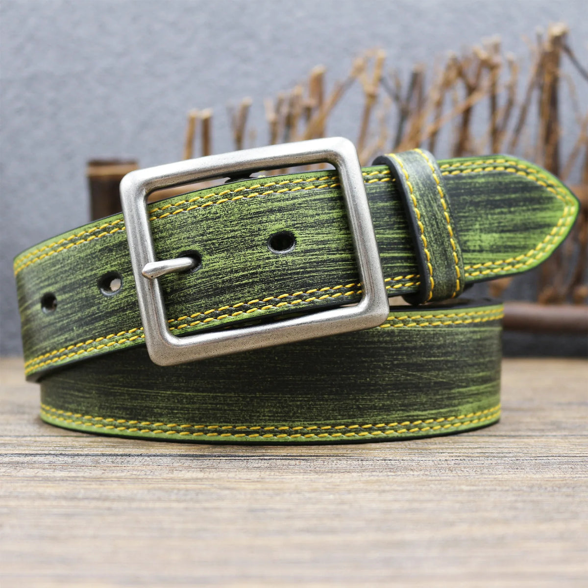 Distressed Genuine Cowhide Leather Western Belt for Women