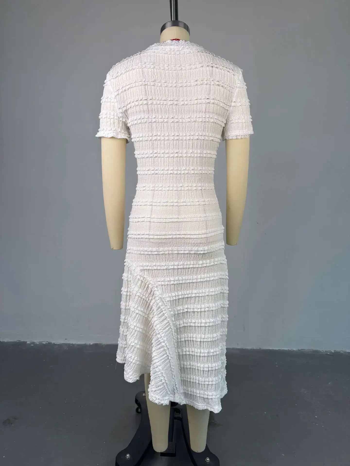 Women Short Sleeve O-neck Big Swing Elastic Dress 2025 Sweet Elegant Sexy Birthday Beach Night Party Vestidos Dresses