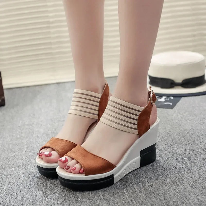 Air Mesh Platform Wedge Sandals