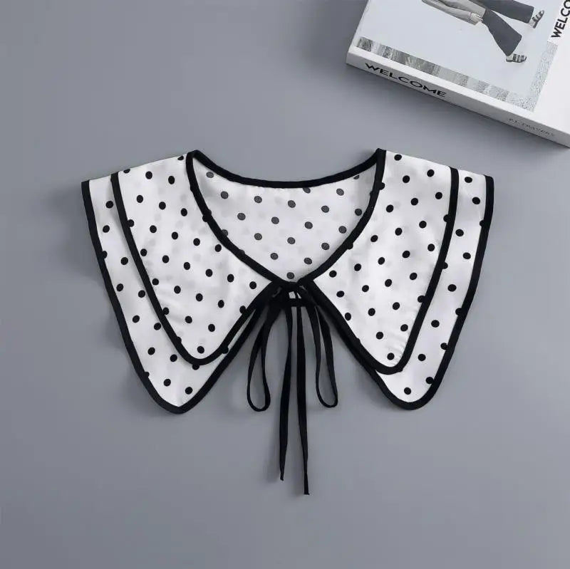 Removable Lace Doll Fake Collar Women Tie Ladies White Shawl Wrap Detachable Embroidered Lapel False Collar Clothes Accessory