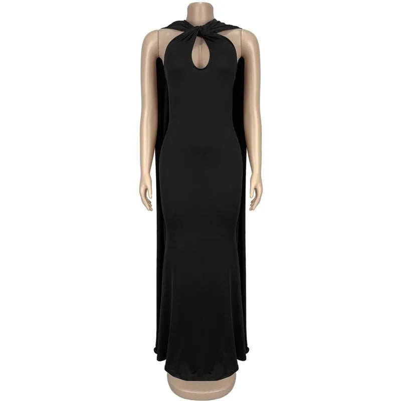 Elegant Satin Ribbon Party Long Dress Women Black Off Shoulder Sleeveless Slim Female Dresses 2025 Summer Lady Evening Robe New