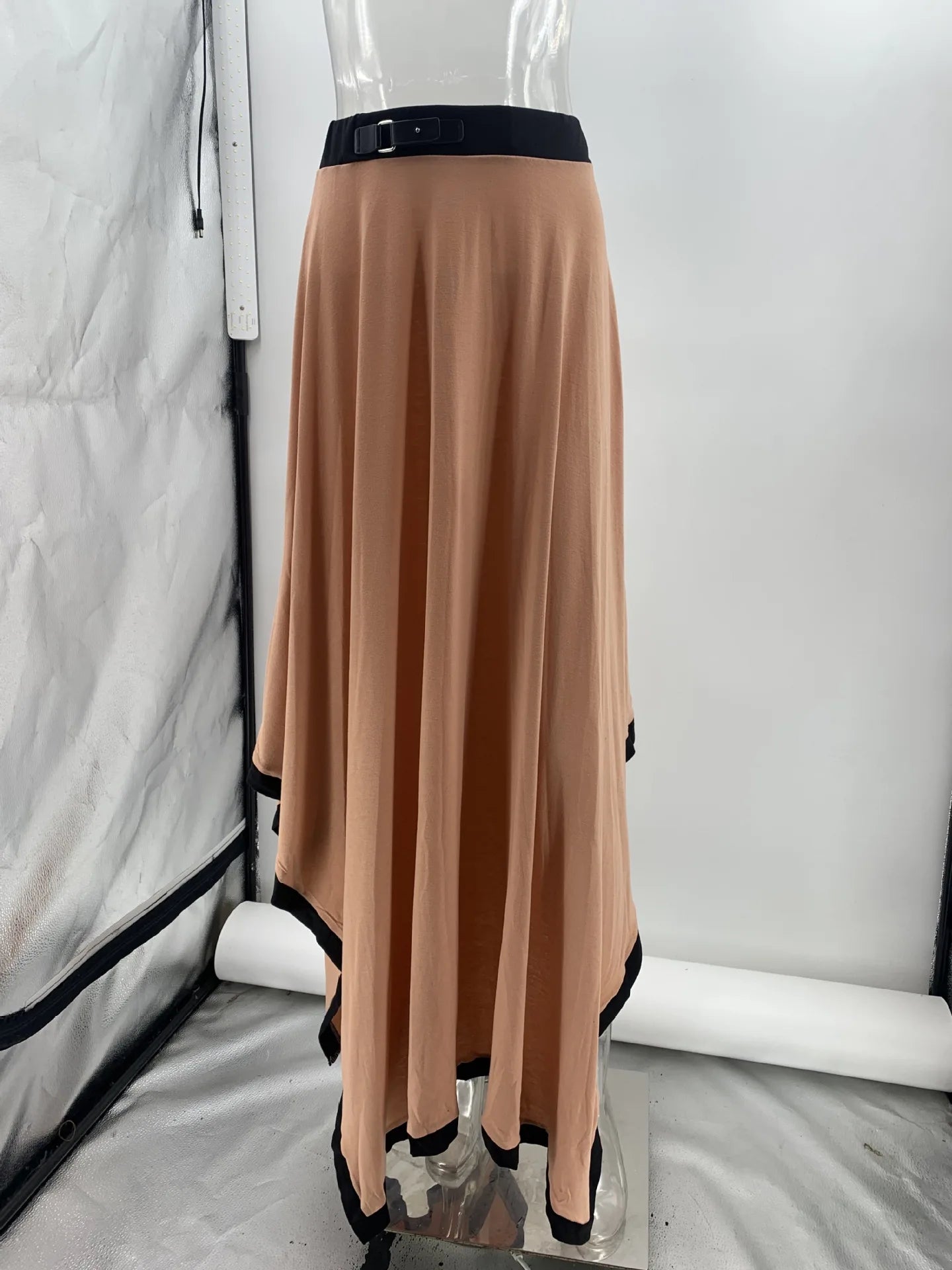Women Casual Long Sleeve 2Pc Set Fashion Color Blocked Loose 2Pc Outfits Elegant O-neck Pullover Top & lrregular Long Skirt Suit