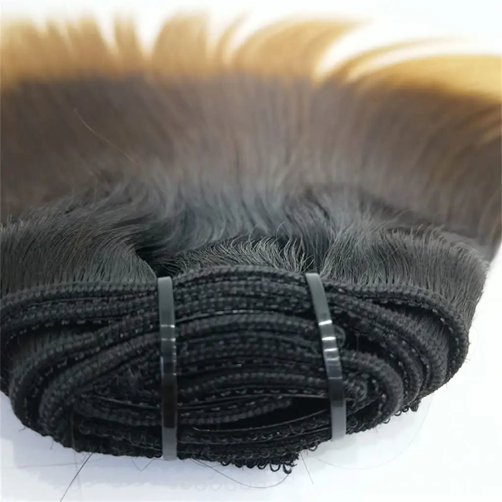 Straight Ombre Color T1B/4/27 Clip in Human Hiar Extensions for Black Women Brazilian Human Hair 8Pcs 120g/set 18 Inch #1B/4/27