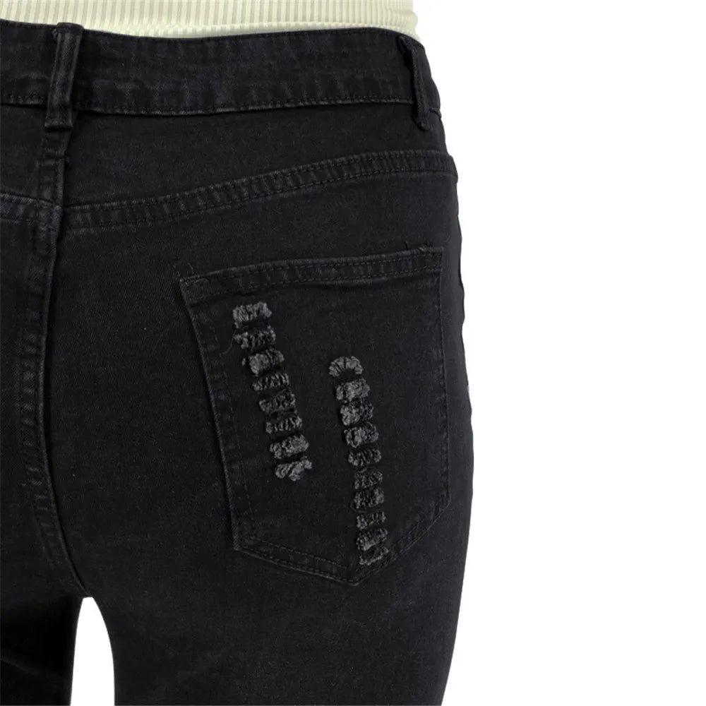 Wmstar Plus Size Jeans Women Bodycon Stretch Solid Pockets High Waist Fashion Denim Flared Pants 2022 Wholesale Dropshipping