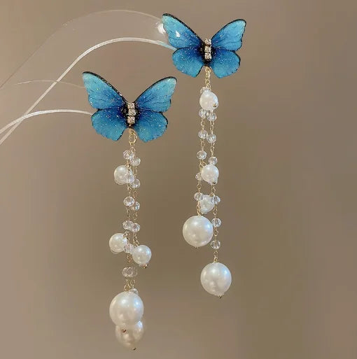 French Blue Earings Jewelry Accessories Girl Dangle Earrings 2022 Trend