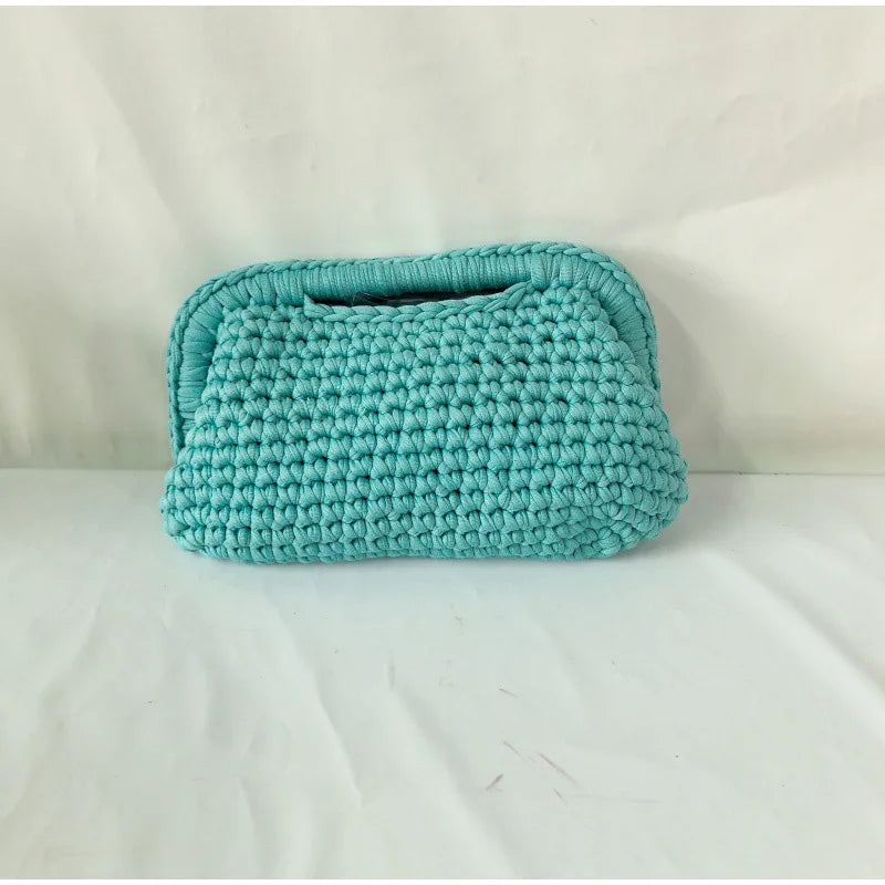 Fashion High-end Clutch Bag Hand-crocheted Clip Bag Simple Versatile Chain Cloud Bag New Leisure Travel Women's Underarm Bag