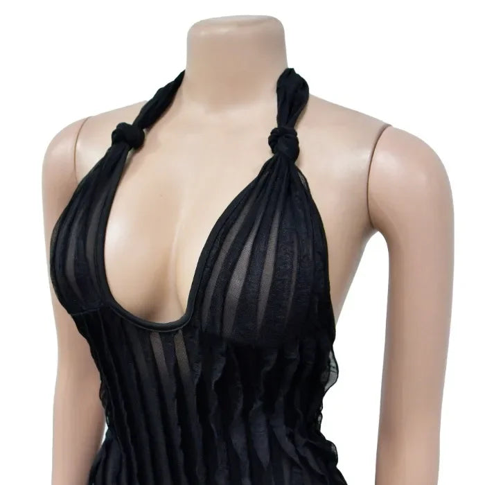 Elegant Jumpsuit for Women Streetwear Fashion Solid Backless Deep V-neck Sleeveless Conjoined Body Pants Y2k Summer 2025 New
