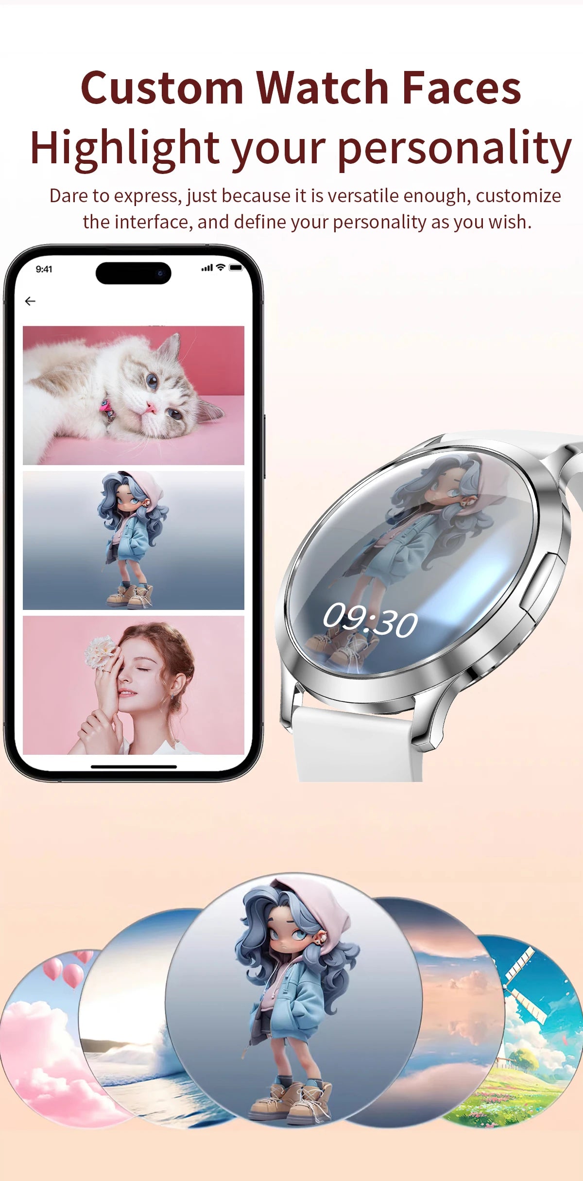 2025 New Smart Watch For Women 1.32"HD AMOLED Screen IP68 Waterproof Heart Rate Women Health Ladies Smartwatches For Android ios