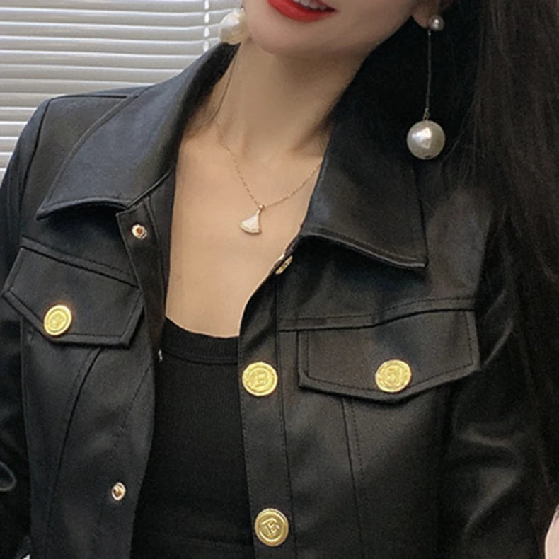 2025 Autumn New Short Style Coat Women's Leather Jacke Clothing