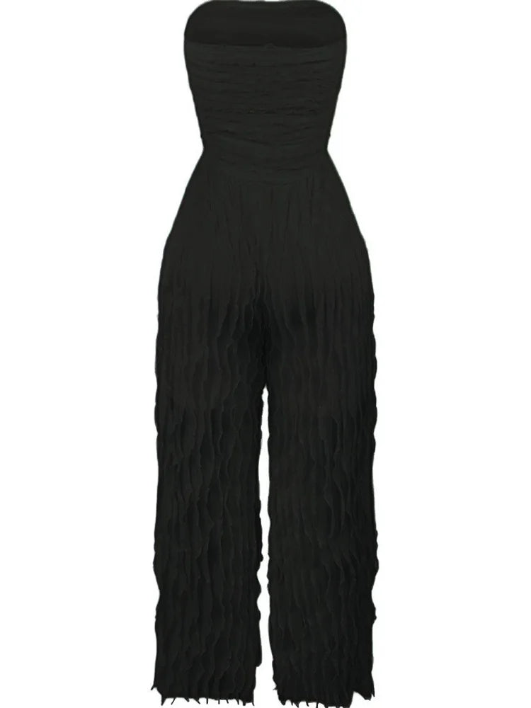 Wmstar Jumpsuit Women Fashionable Elegant Strapless Sexy with Wave Pattern Sleeveless Comfortable Soft Wholesale Dropshipping