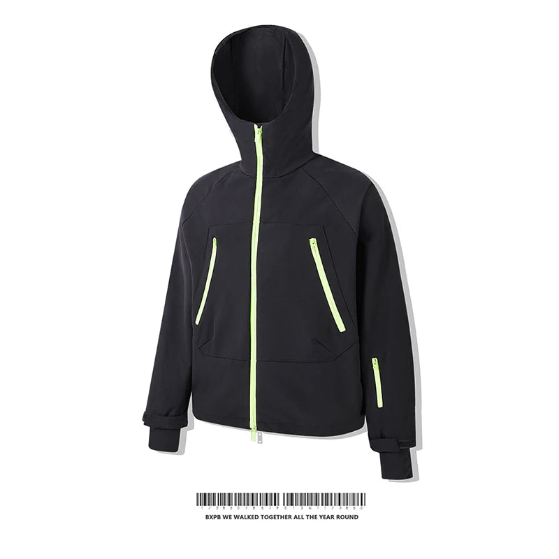Waterproof Fleece-Lined Hooded Windbreaker Set for Women