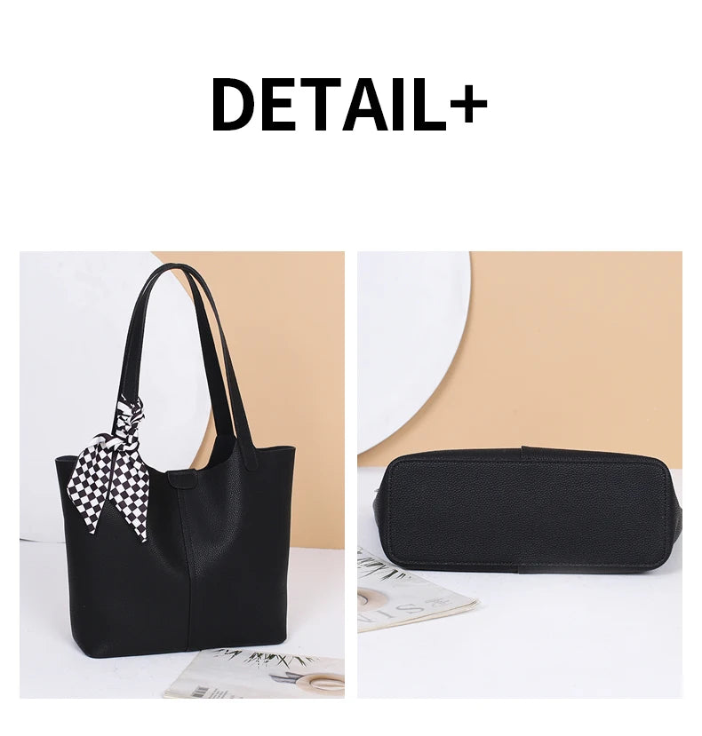 Genuine Leather Designer Luxury Bag Large Capacity Fashionable Casual Shoulder Bag Commuting work handbag for women office